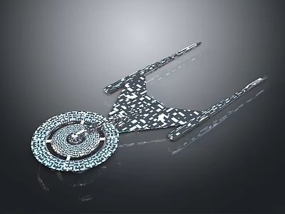 Futuristic Cosmic Spacecraft Model With Intricate Geometric Design And Circular Structure 3d model