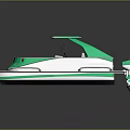 Modern Green And White Yacht With Canopy Design