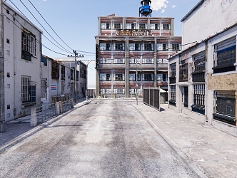 modern street abandoned commercial street 3d model