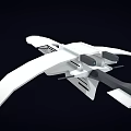 3D Rendering of Futuristic White Spaceship With Sleek Design and Extended Wings