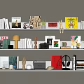 Bookshelf display rack jewelry ornaments combination 3d model