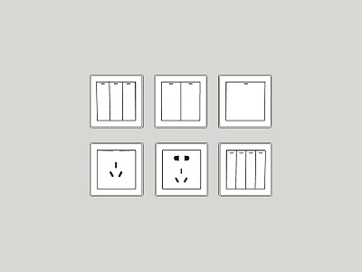 Various Home Electrical Switch Panels with Single Double Switches and Sockets 3d model
