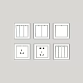 Various Home Electrical Switch Panels with Single Double Switches and Sockets