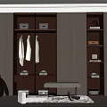 Modern Italian Wardrobe Plush Carpet Single Sofa 3d model