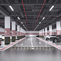 Modern Parking Underground Garage 3d model