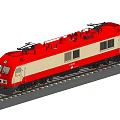 Detailed Red And White Electric Locomotive SS4G0762 On Railway Tracks