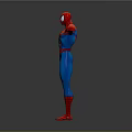 Spider Man 3D Character Model With Red And Blue Costume And Outstretched Arms