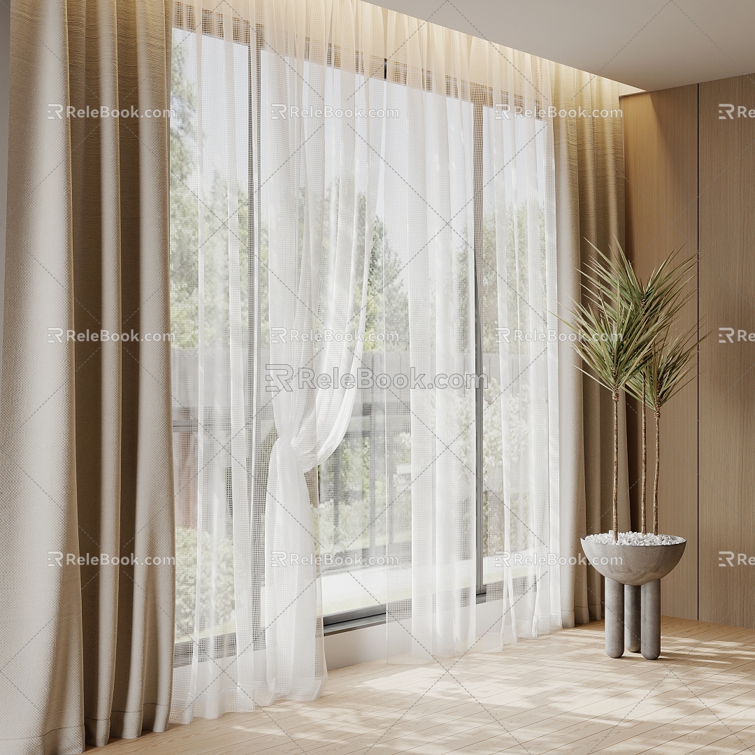 Curtain Fabric Curtain 3d model