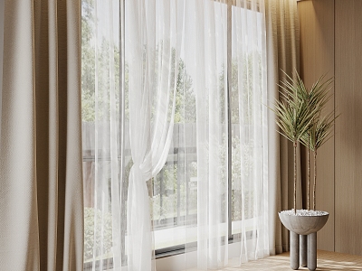 Curtain Fabric Curtain 3d model