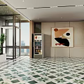 Modern Luxury Restaurant With Arched Partitions Green Patterned Tiles Wooden Tables Chairs And Pendant Lights