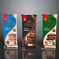 Chocos Glace Chocolate Bars With Milk Dark And Hazelnut Flavors
