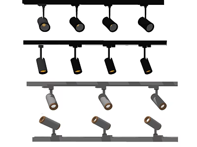 Track Mounted Downlights And Spotlights For Home Interior Lighting Design 3d model
