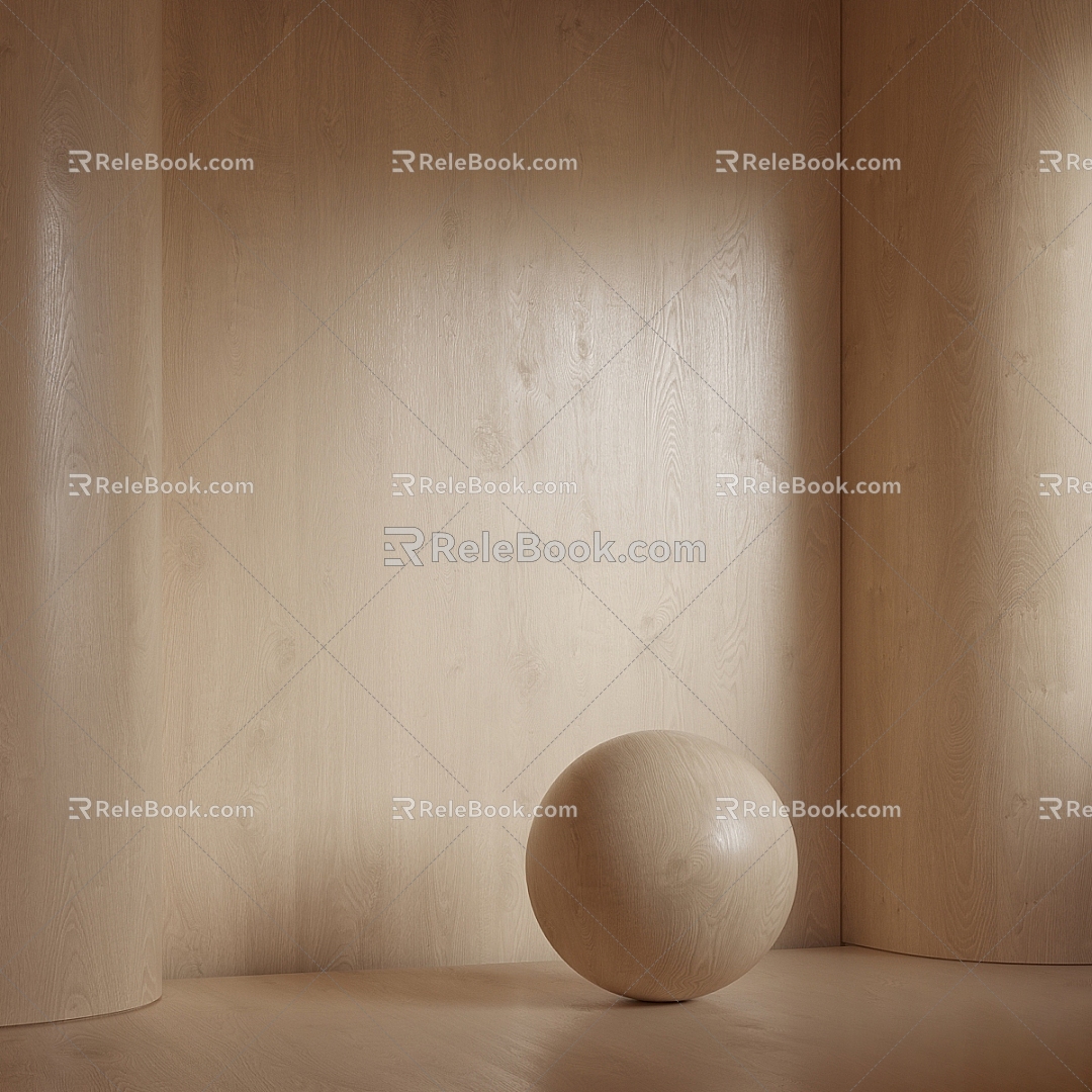 Oak background wall walnut veneer background wall panel 3d model