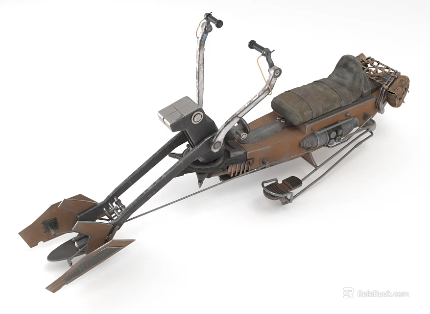 Post Apocalyptic Custom Motorcycle With Distinctive Design 3d model 