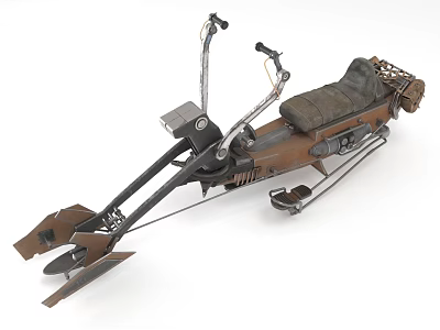 Post Apocalyptic Custom Motorcycle With Distinctive Design 3d model