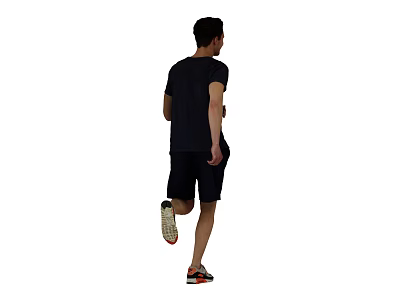 Modern man running sports figure back 3d model
