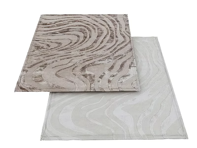 Square Rugs with Wavy Pattern in Neutral Tones for Modern Home Decor 3d model