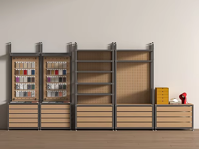 Modern Storage Rack Aluminum Profile Storage Rack Material Display Rack Material Cabinet Shelf 3d model