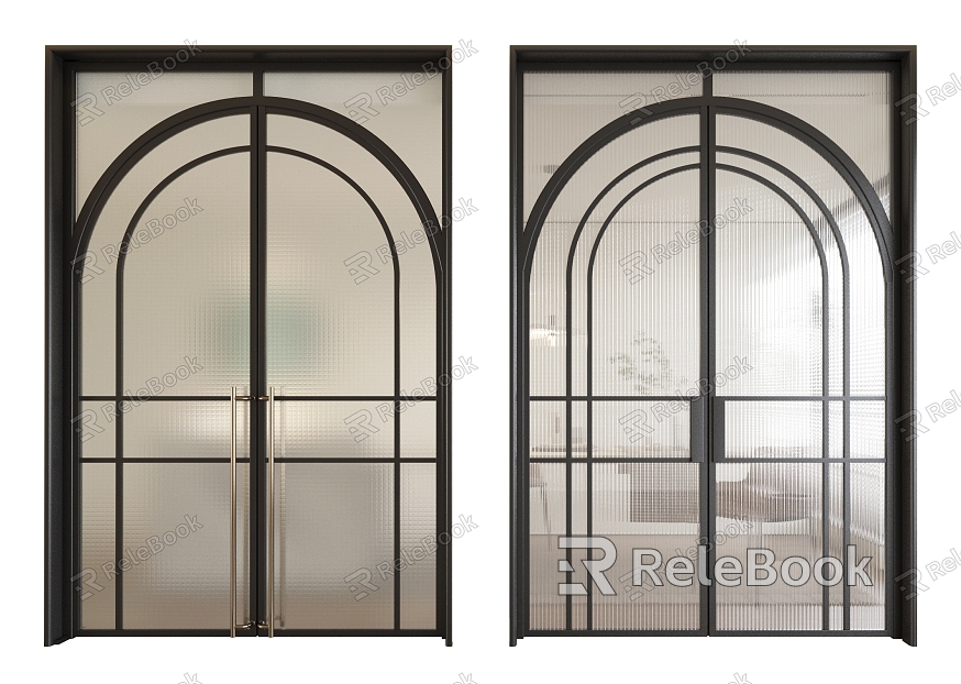 Glass door combination sliding door double door Changhong glass door kitchen door model