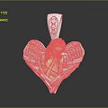 Heart Shaped Jewelry Pendant With Angel Design Silver Base And Gold Accents