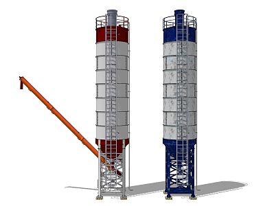 Industrial LOFT cement mixing tower mixing tower 3d model