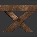 Wooden Stool With Square Top And Cross Legs Solid Wood Design
