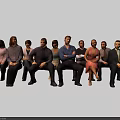 Group of Diverse People Sitting Together With Different Postures And Clothing