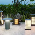 Outdoor Garden Patio Lights Modern Design Styles Illuminated With Greenery And Stone