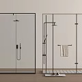 Modern Shower Sauna Design With Clear Glass Enclosure Black Frame And Towel Rack