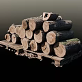 Arbor Logs Neatly Stacked On Wooden Pallet With Natural Bark And Rustic Appeal