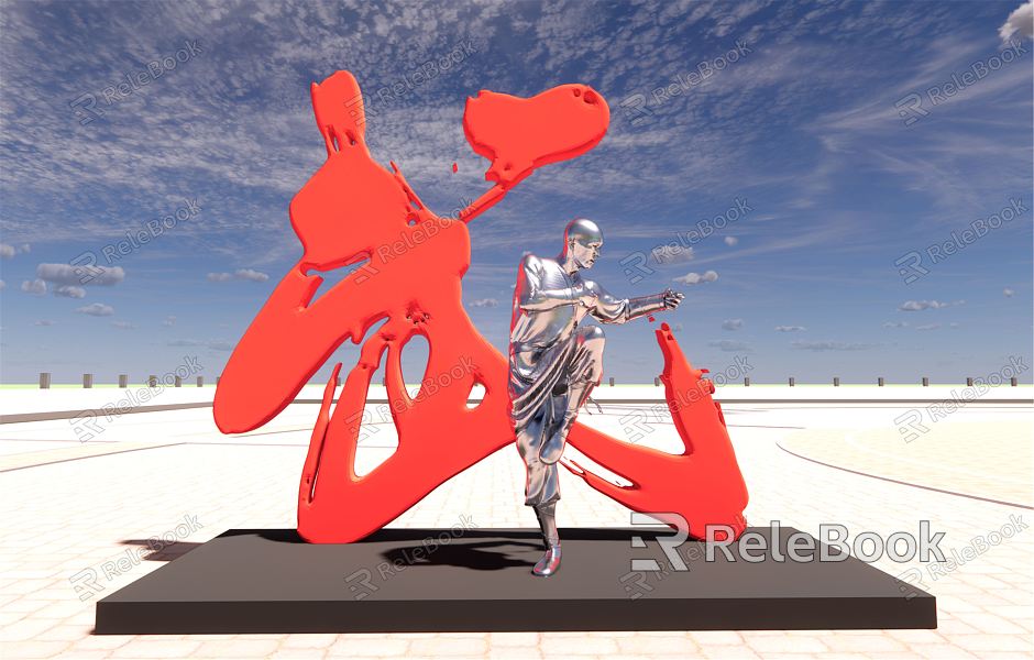 Modern City Sculpture City Wushu Theme Sculpture model