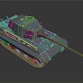 Detailed Military Tank With Main Cannon Heavy Tracks And Armored Body