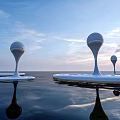 Modern Urban Sculpture Water Drops 3d model