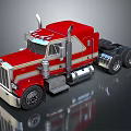 Red Heavy Duty Truck With Chrome Accents Classic Cab And Shiny Wheels