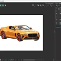 Orange Luxury Convertible Sports Car On Auto Show Display With Modern Design