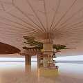 Column decorative column umbrella column 3d model