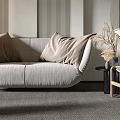 Modern combination sofa side table combination 3d model
