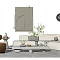 Modern sofa coffee table combination 3d model