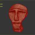 Simplified Clay Human Head Sculpture With Beard And Facial Features On Dark Background