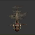 European-style ancient ship ancient warship large ancient ship ancient warship 3d model