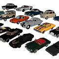 Diverse Vintage Classic Car Models Display With Multiple Colors And Retro Designs