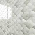 Colorful Fish Scale Tiles for Wall Decoration White Green Blue Patterns