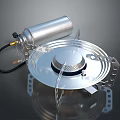 Portable Silver Gas Stove With Gas Canister Metal Stand And Circular Burner