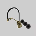 Modern Gold And Black Faucet With Curved Neck And Sleek Contemporary Design