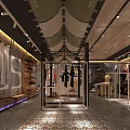 Modern Clothing Store Interior With Open Racks And Fashion Apparel