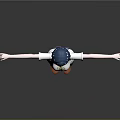 3D Game Movie Character With Blue Short Hair White Top Blue Skirt And Arms Outstretched