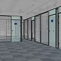 modern aisle office partition glass door aisle partition office partition glass floor-to-ceiling window glass partition 3d model