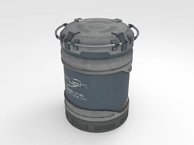 Industrial Storage Equipment With Cylindrical Structure Sealed Lid And Side Carrying Handles 3d model