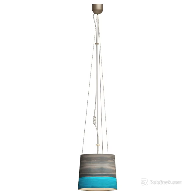 Modern Minimalist Pendant Light With Cylindrical Fabric Shade And Hanging Design 3d model 