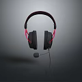 Over Ear Gaming Headphones With Built in Microphone And Red Accents